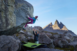 Bouldering in front of titans